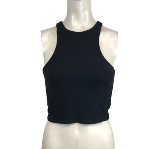 STILLWATER - WOMEN'S SMALL - BLACK RIBBED SLEEVELESS RACERBACK TANK TOP